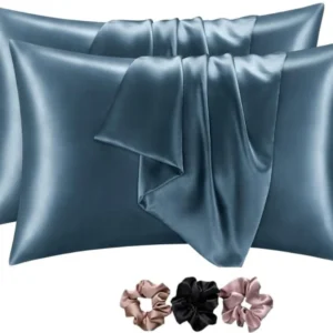 satin pillows cover (45 cm*72 cm, pack of 2, green)