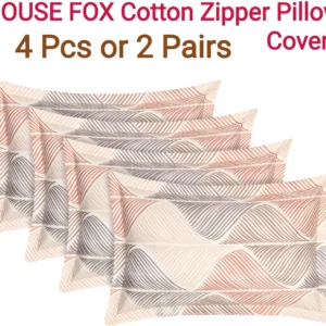 house fox cotton pillows cover (71.12 cm*45.72 cm, pack of 4, beige)